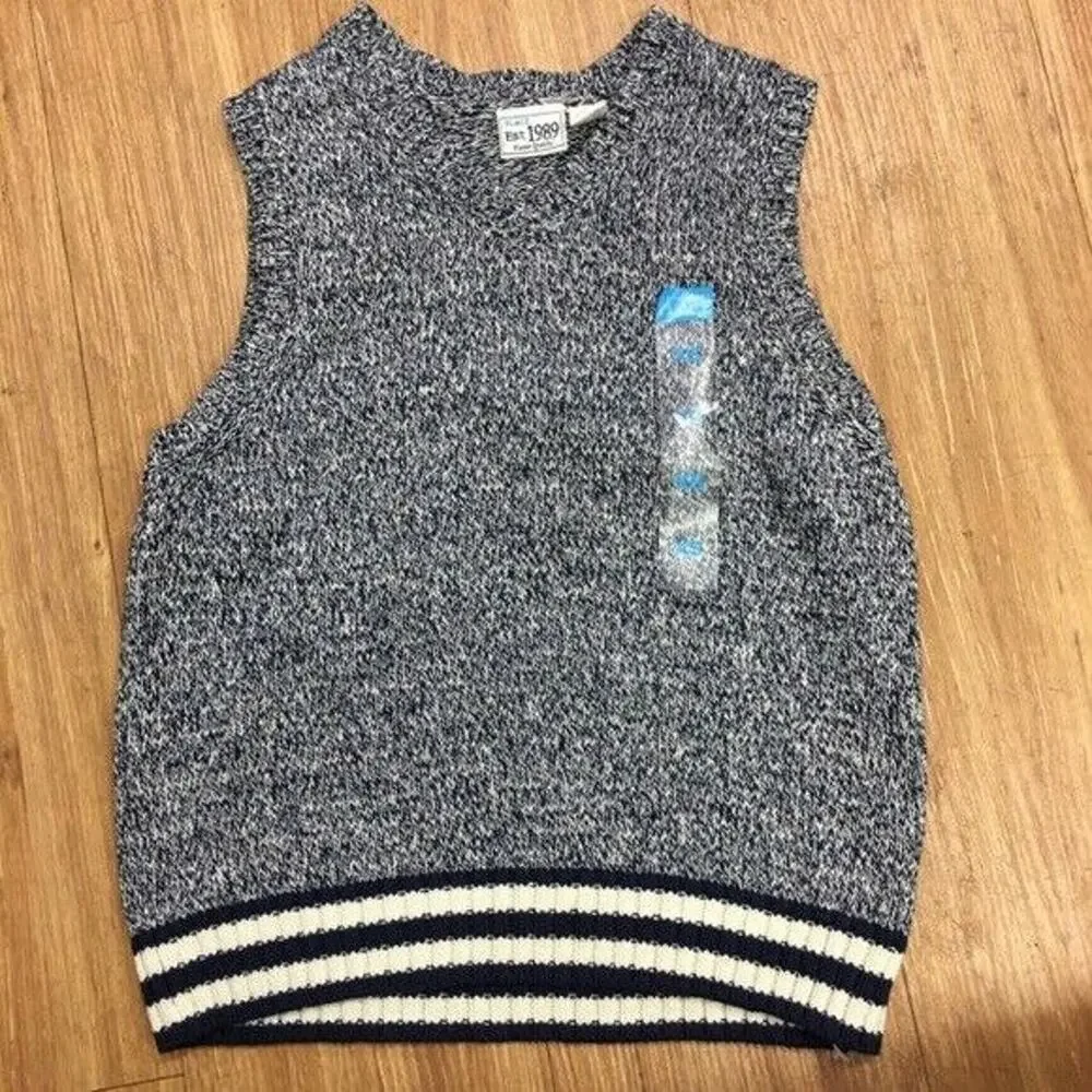 The Children's Place Boys Vest Size 4 XS Navy Blue Variegated‎ Sweater